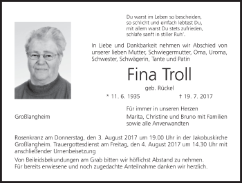 Anzeige von Fina Troll von MGO