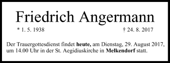 Anzeige von Friedrich Angermann von MGO