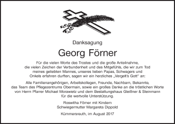 Anzeige von Georg Förner von MGO