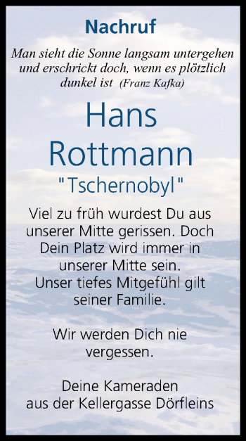 Anzeige von Hans Rottmann von MGO