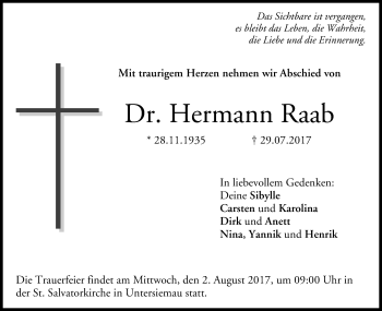 Anzeige von Hermann Raab von MGO