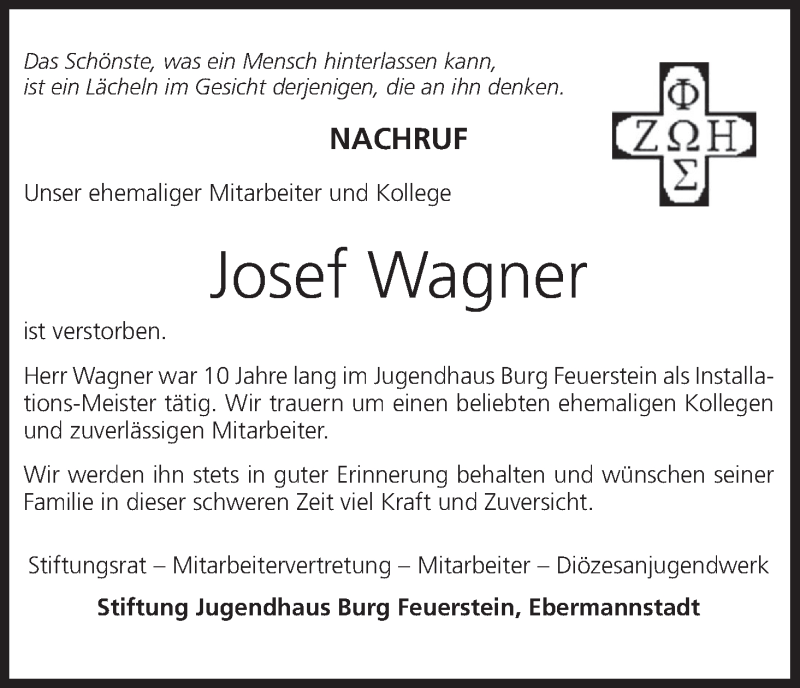  Traueranzeige für Josef Wagner vom 05.08.2017 aus MGO