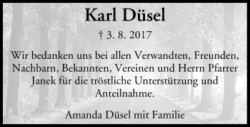 Anzeige von Karl Düsel von MGO