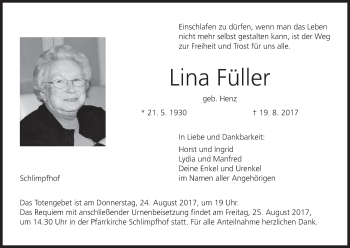 Anzeige von Lina Füller von MGO