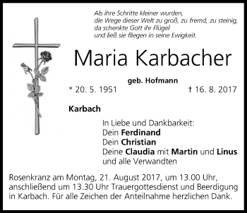 Anzeige von Maria Karbacher von MGO