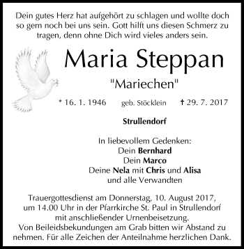 Anzeige von Maria Steppan von MGO