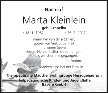 Anzeige von Marta Kleinlein von MGO