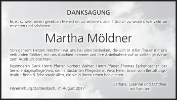 Anzeige von Martha Möldner von MGO