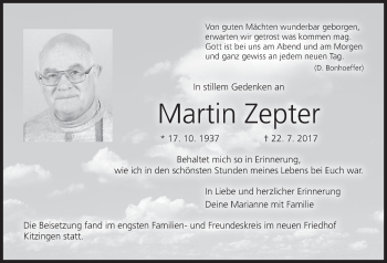 Anzeige von Martin Zepter von MGO