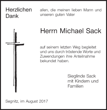 Anzeige von Michael Sack von MGO