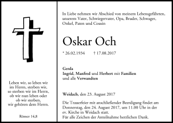 Anzeige von Oskar Och von MGO