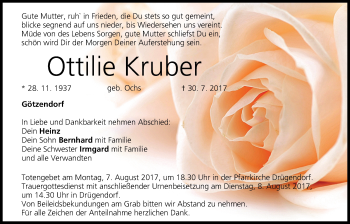 Anzeige von Ottilie Kruber von MGO