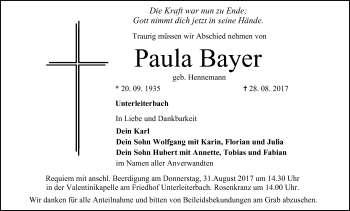 Anzeige von Paula Bayer von MGO