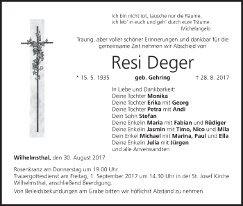 Anzeige von Resi Deger von MGO