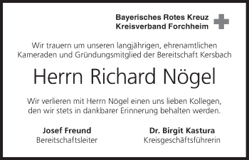 Anzeige von Richard Nögel von MGO