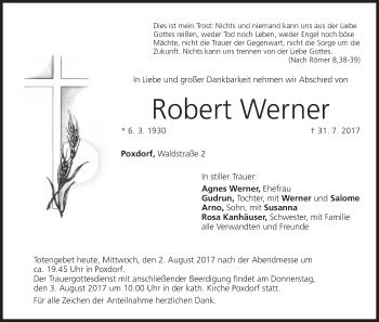Anzeige von Robert Werner von MGO
