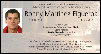 Anzeige von Ronny Martinez-Figueroa von MGO