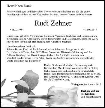 Anzeige von Rudi Zehner von MGO