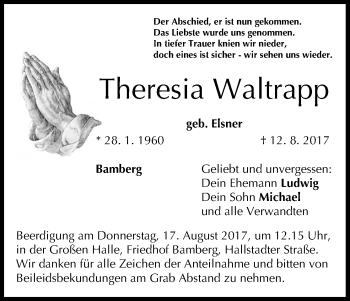 Anzeige von Theresia Waltrapp von MGO