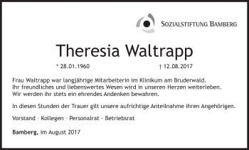 Anzeige von Theresia Waltrapp von MGO