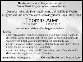 Anzeige von Thomas Auer von MGO
