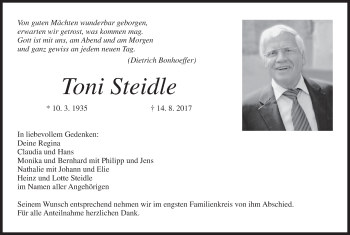 Anzeige von Toni Steidle von MGO
