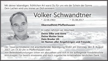 Anzeige von Volker Schwandtner von MGO