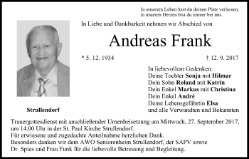 Anzeige von Andreas Frank von MGO