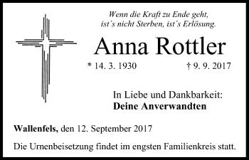 Anzeige von Anna Rottler von MGO