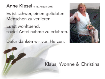Anzeige von Anne Kiesel von MGO