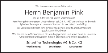 Anzeige von Benjamin Pink von MGO