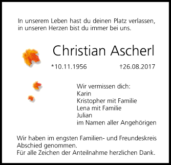 Anzeige von Christian Ascherl von MGO