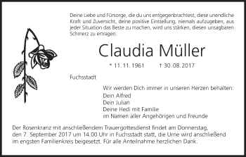 Anzeige von Claudia Müller von MGO