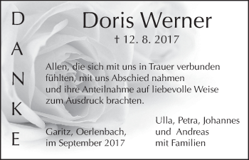 Anzeige von Doris Werner von MGO