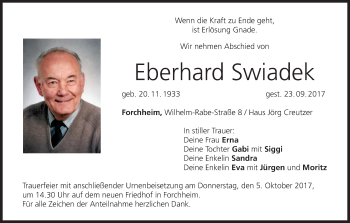 Anzeige von Eberhard Swiadek von MGO
