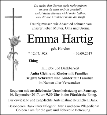 Anzeige von Emma Hartig von MGO