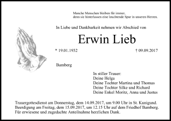 Anzeige von Erwin Lieb von MGO