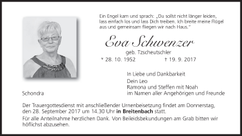 Anzeige von Eva Schwenzer von MGO