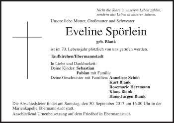 Anzeige von Eveline Spörlein von MGO