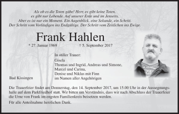 Anzeige von Frank Hahlen von MGO