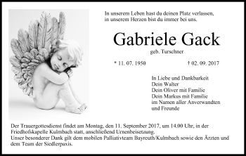 Anzeige von Gabriele Gack von MGO