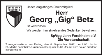 Anzeige von Georg  Betz von MGO