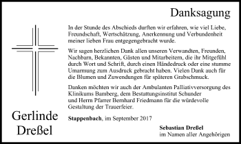 Anzeige von Gerlinde Dreßel von MGO
