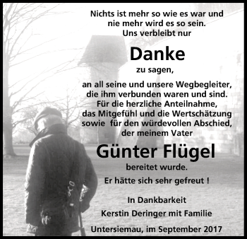 Anzeige von Günter Flügel von MGO