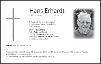Anzeige von Hans Ehrhardt von MGO