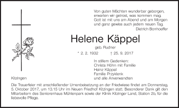Anzeige von Helene Käppel von MGO