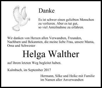 Anzeige von Helga Walther von MGO