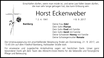 Anzeige von Horst Eckenweber von MGO