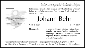 Anzeige von Johann Behr von MGO