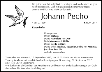 Anzeige von Johann Pecho von MGO